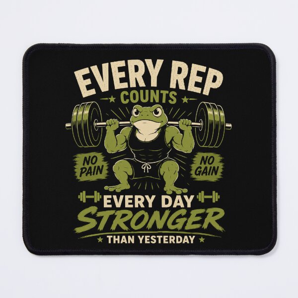 Item preview, Every Rep Counts Stronger Than Yesterday Gym Frog Design designed and sold by AMICO77.