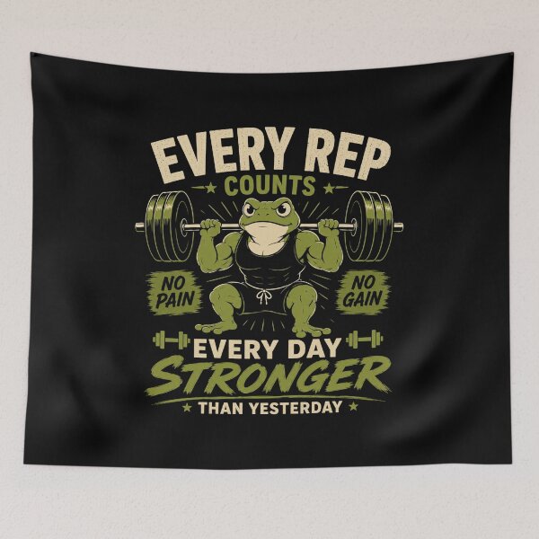 Item preview, Every Rep Counts Stronger Than Yesterday Gym Frog Design designed and sold by AMICO77.