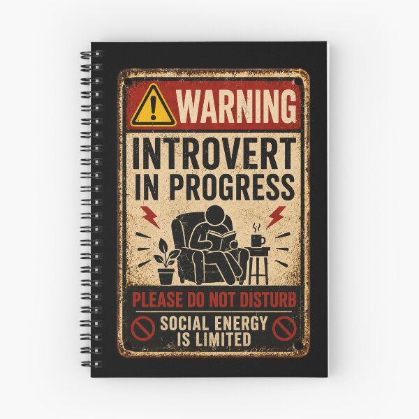 Item preview, Introvert In Progress | Funny Warning Sign | Vintage Introvert Humor Design designed and sold by piketo.