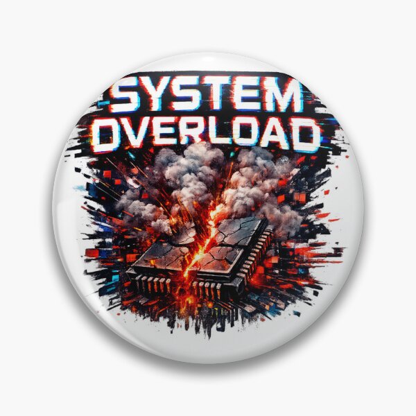 Item preview, System Overload – Glitch Warning Techwear | Digital Error Graphic designed and sold by Lunaraluxy.