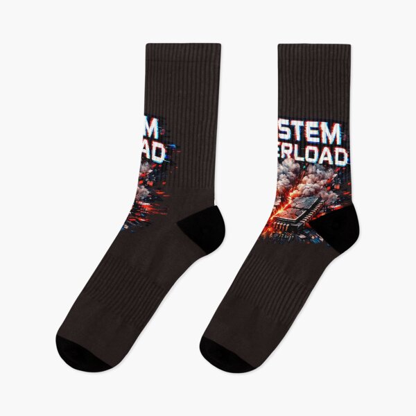Item preview, System Overload – Glitch Warning Techwear | Digital Error Graphic designed and sold by Lunaraluxy.