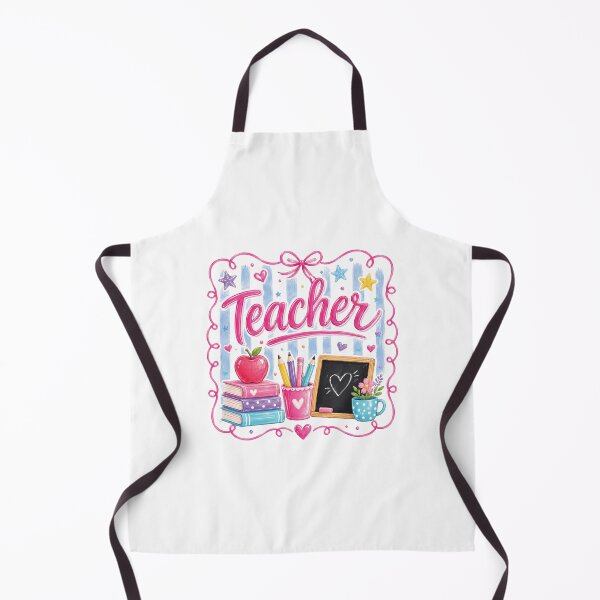 Item preview, Cute Teacher Pink Script Apple Books Chalkboard Coquette designed and sold by MAPDDesigns.