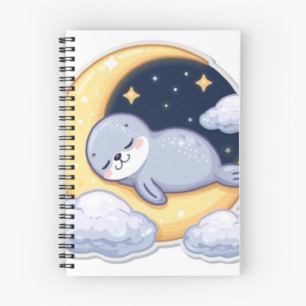 Item preview, Cute Sleepy Seal Kawaii Sticker | Dreamy Moon & Stars designed and sold by Stylestickers55.