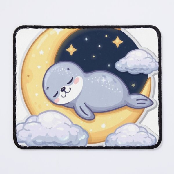 Item preview, Cute Sleepy Seal Kawaii Sticker | Dreamy Moon & Stars designed and sold by Stylestickers55.