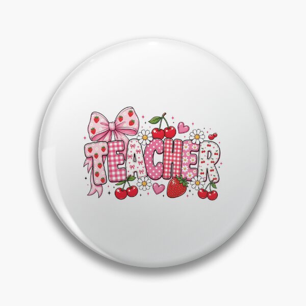 Item preview, Coquette Teacher Strawberry Cherry Bow Pink Aesthetic designed and sold by MAPDDesigns.