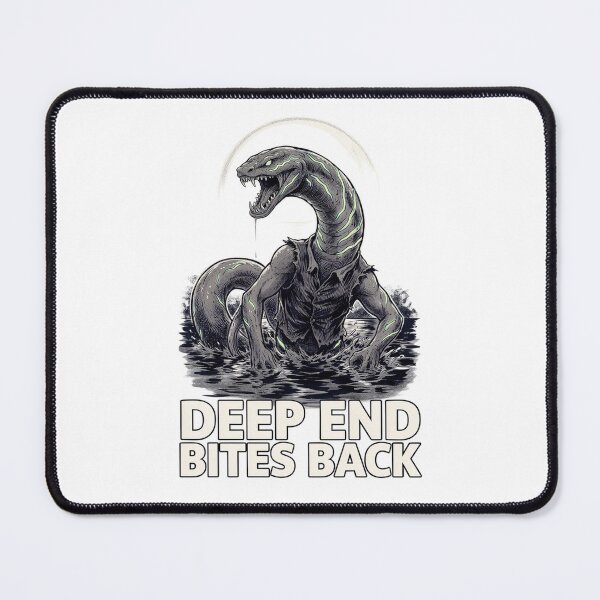 Item preview, Deep End Bites Back, Lake Creature Horror Vintage designed and sold by CryptReel.