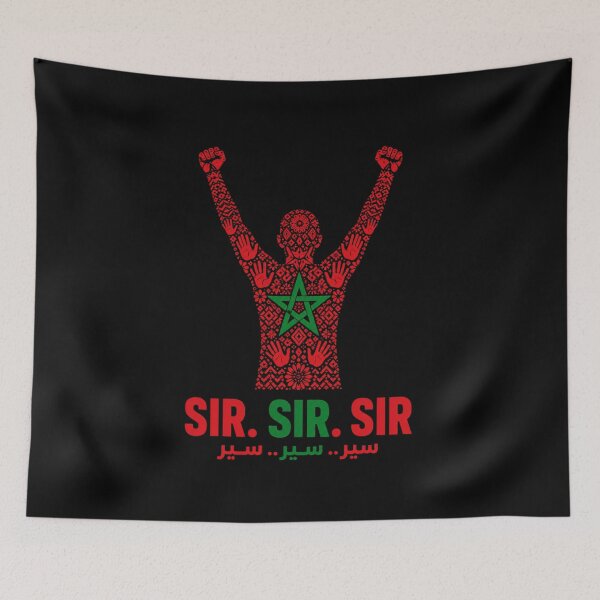 Item preview, Sir Saying Moroccan Soccer Fan Pride Moroccan Flag Supporter T-Shirt | Morocco Football Graphic Gift designed and sold by Trendably.
