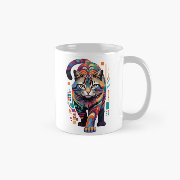 Item preview, Abstract Geometric Cat Multicolor Pop Art designed and sold by JonelleTshirts.
