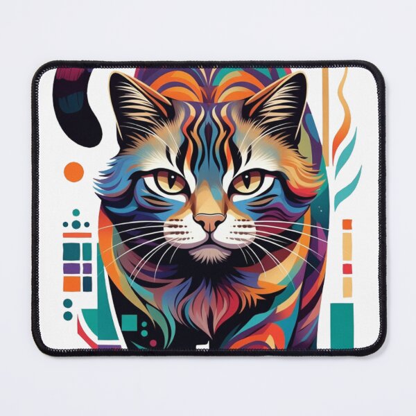 Item preview, Abstract Geometric Cat Multicolor Pop Art designed and sold by JonelleTshirts.