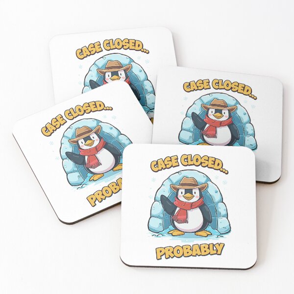 Item preview, Case Closed... Probably – Cartoon Penguin Detective Funny T-Shirt Design designed and sold by MerchWSzpilkach.