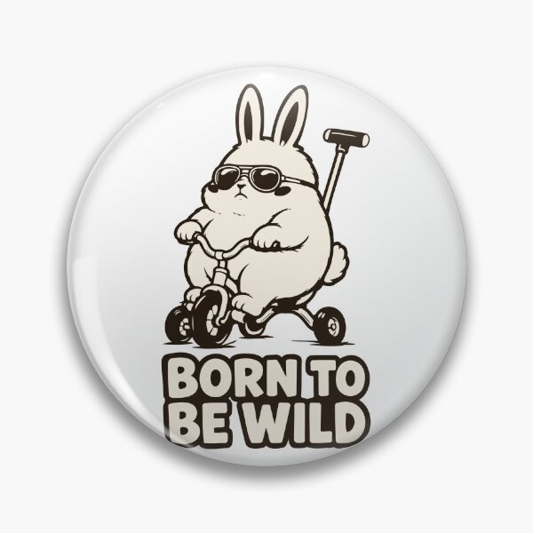 Item preview, Born to be Wild — Funny Fat Rabbit on Tricycle — Cute Biker Meme designed and sold by MalisoStickers.