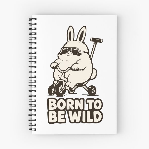 Item preview, Born to be Wild — Funny Fat Rabbit on Tricycle — Cute Biker Meme designed and sold by MalisoStickers.