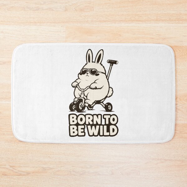Item preview, Born to be Wild — Funny Fat Rabbit on Tricycle — Cute Biker Meme designed and sold by MalisoStickers.