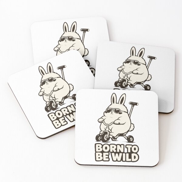 Item preview, Born to be Wild — Funny Fat Rabbit on Tricycle — Cute Biker Meme designed and sold by MalisoStickers.