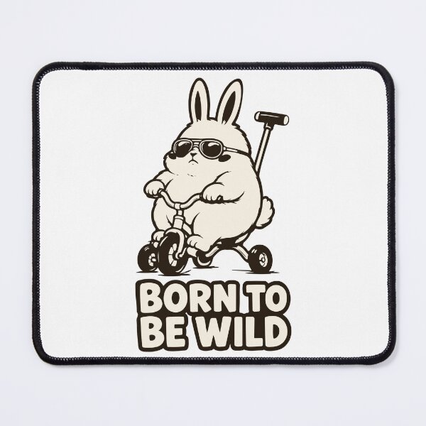 Item preview, Born to be Wild — Funny Fat Rabbit on Tricycle — Cute Biker Meme designed and sold by MalisoStickers.