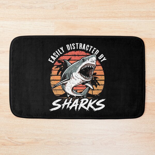 Item preview, Easily Distracted By Sharks Retro Sunset Great White designed and sold by Dmetalx Art Apparel.