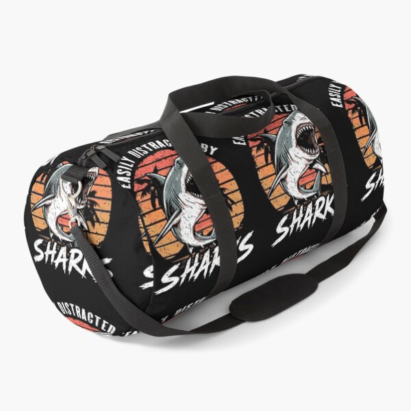 Item preview, Easily Distracted By Sharks Retro Sunset Great White designed and sold by Dmetalx Art Apparel.