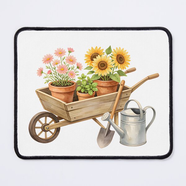 Item preview, Vintage Garden Cart Botanical Watercolor Illustration designed and sold by Spirit of Siam.