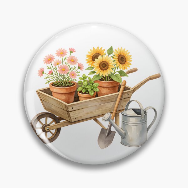 Item preview, Vintage Garden Cart Botanical Watercolor Illustration designed and sold by Spirit of Siam.