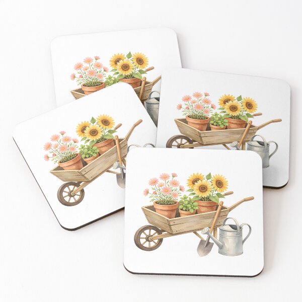 Item preview, Vintage Garden Cart Botanical Watercolor Illustration designed and sold by Spirit of Siam.