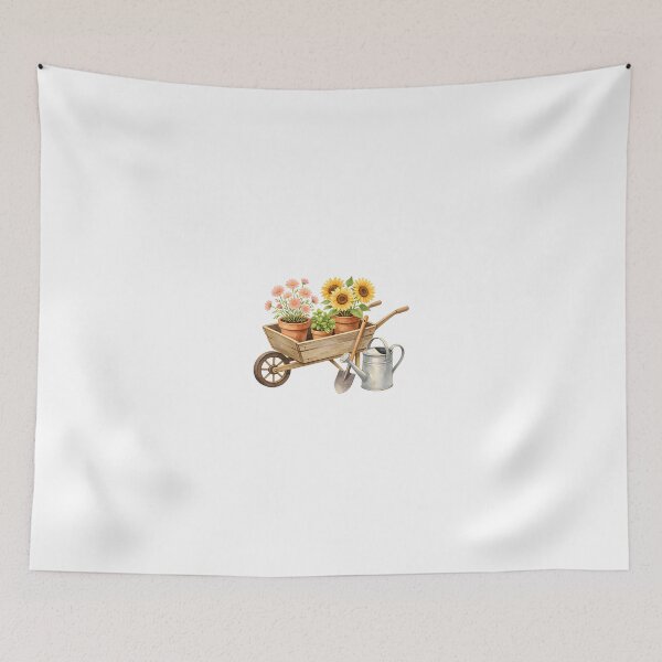 Item preview, Vintage Garden Cart Botanical Watercolor Illustration designed and sold by Spirit of Siam.