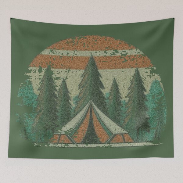 Item preview, Aged Worn Camping Wilderness Hiking Nature Outdoors Tent life r designed and sold by BlueLineLAX.