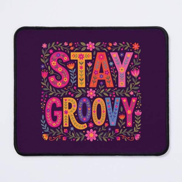 Item preview, Title Stay Groovy Retro Floral Typography designed and sold by Far Out Goods.