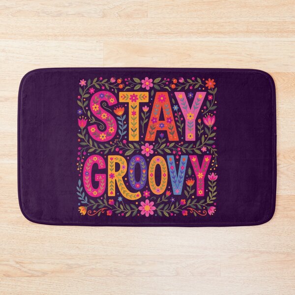 Item preview, Title Stay Groovy Retro Floral Typography designed and sold by Far Out Goods.