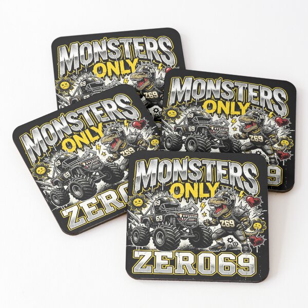 Item preview, Monsters Only Monster Truck & T-Rex Unique designed and sold by zero69nodaysoff.