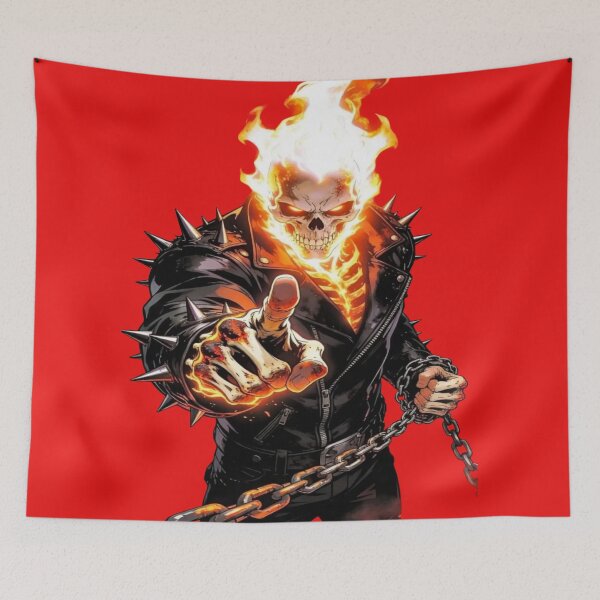 Item preview, Supernatural Avenger on Fire - Flaming Skull, Chain and Demons (Dark Comic Book Style) designed and sold by RAYBIL.