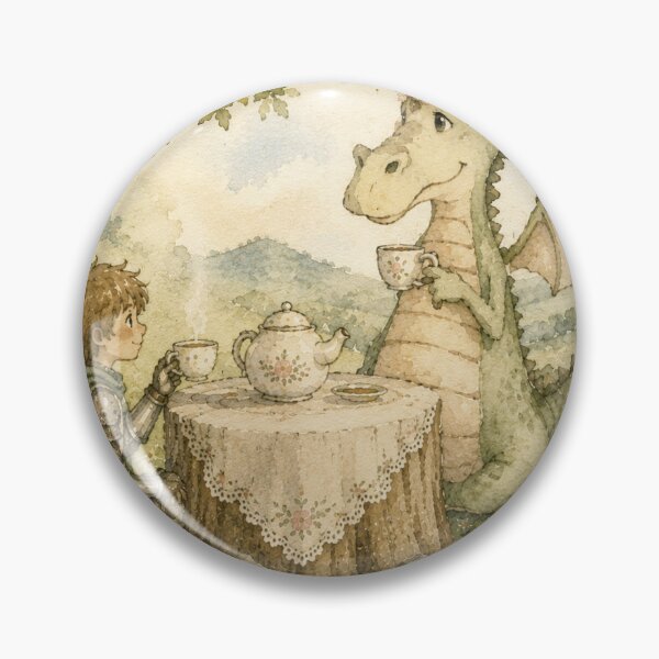 Item preview, Dragon Tea Party Watercolor Art Boy Knight Fantasy Gift designed and sold by RickE.