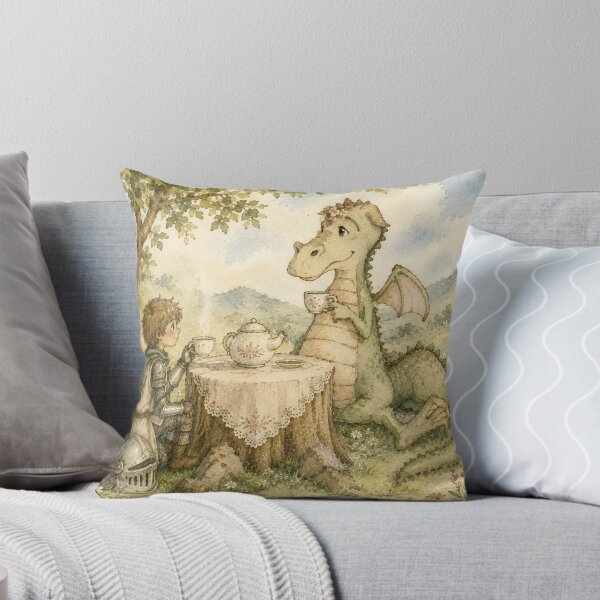 Item preview, Dragon Tea Party Watercolor Art Boy Knight Fantasy Gift designed and sold by RickE.