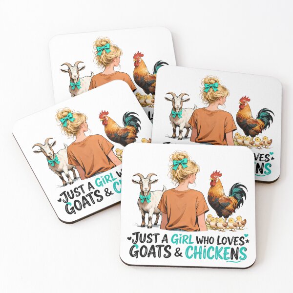 Item preview, Just A Girl Who Loves Goats and Chickens Cute Farm Animal Country Life designed and sold by CutOutIdols.