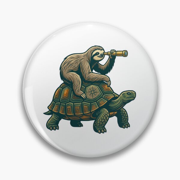 Item preview, Sloth Riding Tortoise Funny Slow Animal Meme designed and sold by TeeARTHY.