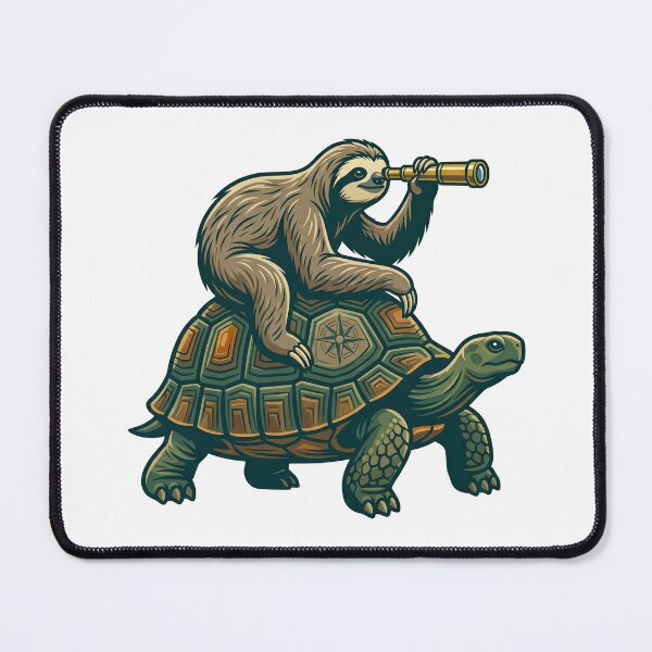 Item preview, Sloth Riding Tortoise Funny Slow Animal Meme designed and sold by TeeARTHY.