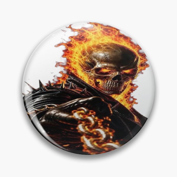Item preview, Ghost Rider - Flaming Skull and Infernal Chain (Cinematic Poster Style) designed and sold by RAYBIL.