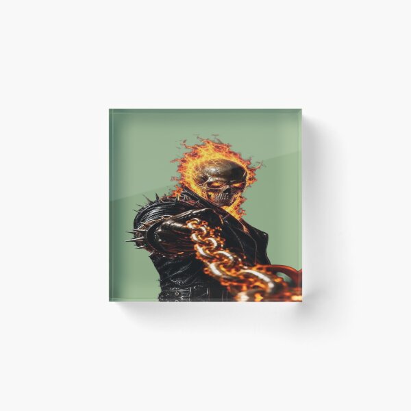 Item preview, Ghost Rider - Flaming Skull and Infernal Chain (Cinematic Poster Style) designed and sold by RAYBIL.