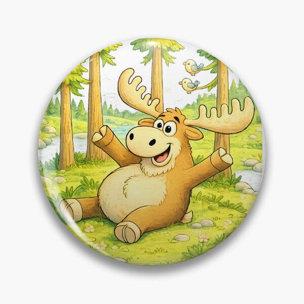 Item preview, Happy Forest Moose | Joyful Woodland Storybook Art designed and sold by Clothes With Smiling Animals Walt Gral.