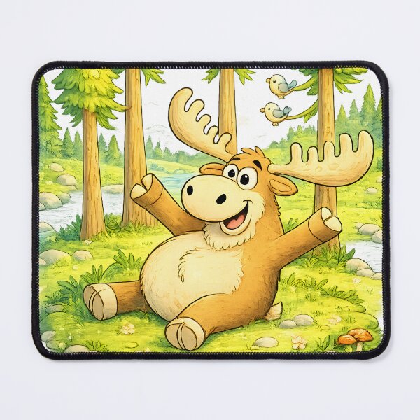 Item preview, Happy Forest Moose | Joyful Woodland Storybook Art designed and sold by Clothes With Smiling Animals Walt Gral.