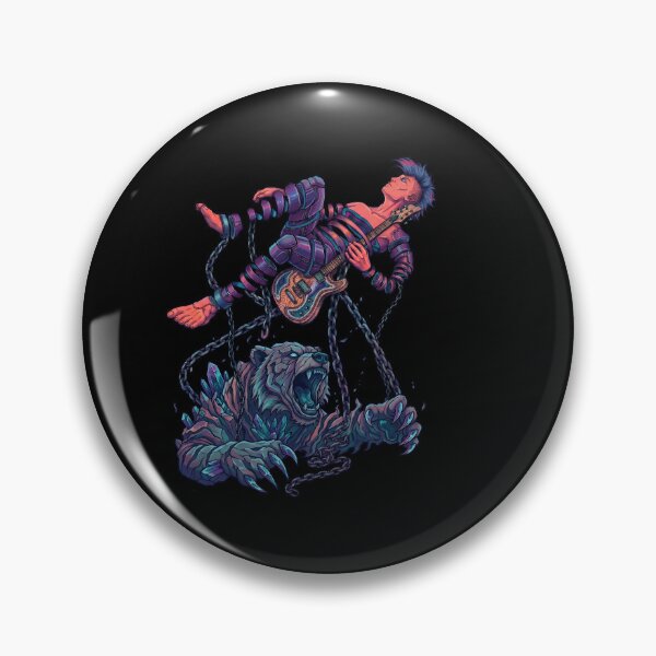 Item preview, Cyberpunk Guitarist Chained Crystal Bear Heavy Metal designed and sold by TeeARTHY.