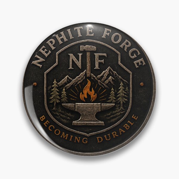 Item preview, Nephite Forge Brotherhood Emblem | Becoming Durable Outdoor Badge designed and sold by RogueDuffy.