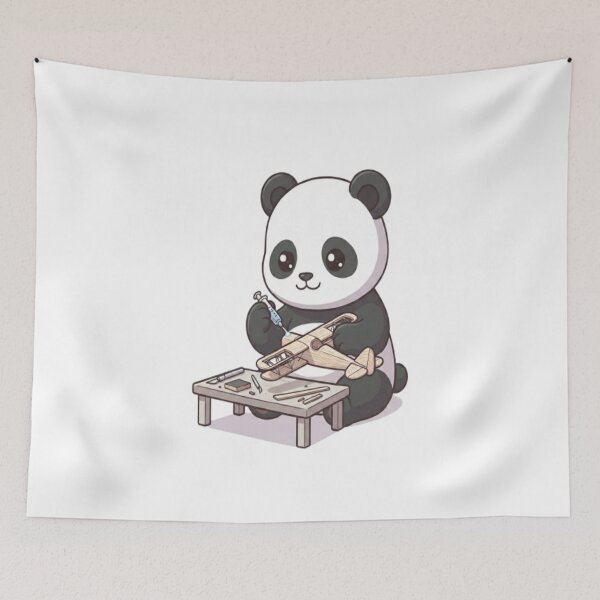 Item preview, Cute Panda Building Model Airplane designed and sold by Ella_Sketch.