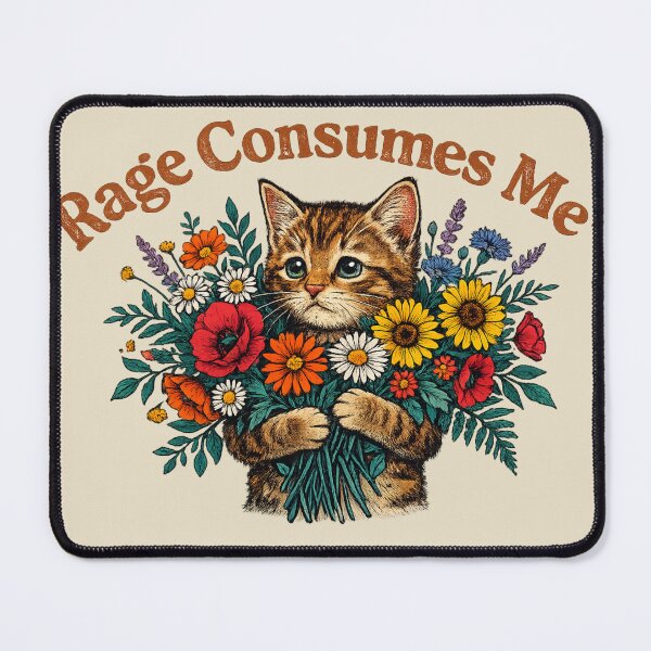 Item preview, Retro Cat Rage Flower Bouquet Shirt designed and sold by TeeSpectrume.