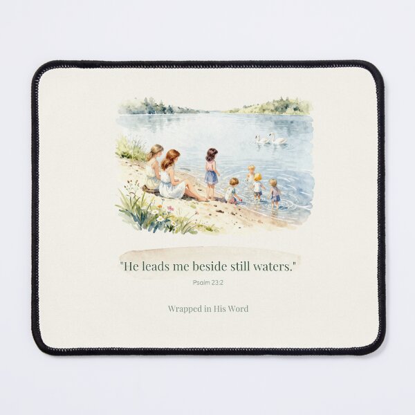 Item preview, He Leads Me Beside Still Waters – Psalm 23:2 Christian Watercolor designed and sold by BCapybara.