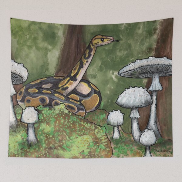 Artikelvorschau, Königspython und Amanita echinocephala entworfen und verkauft von ShandraJade.