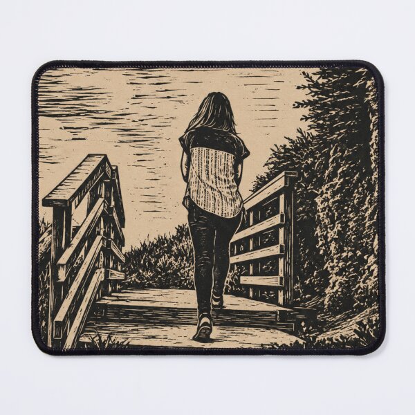 Item preview, Montaño de Oro Beach Path Walk | Coastal Linocut designed and sold by Linoluca.