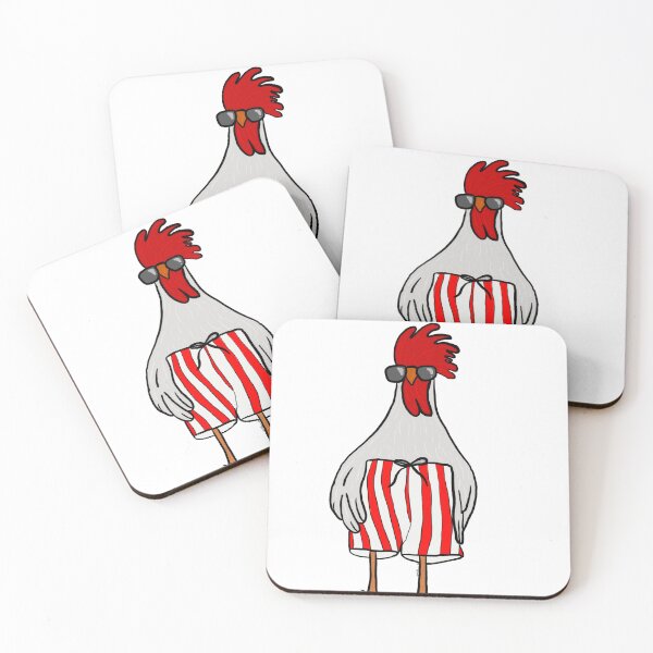 Item preview, Cool Chicken in Striped Shorts | Funny Rooster designed and sold by Cosmic-Meadows.