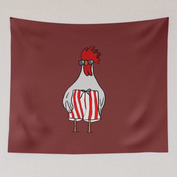 Item preview, Cool Chicken in Striped Shorts | Funny Rooster designed and sold by Cosmic-Meadows.