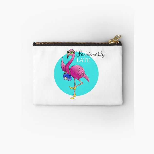 Item preview, Fashionably Late Pink Flamingo Illustration designed and sold by TinyPawDesigns.