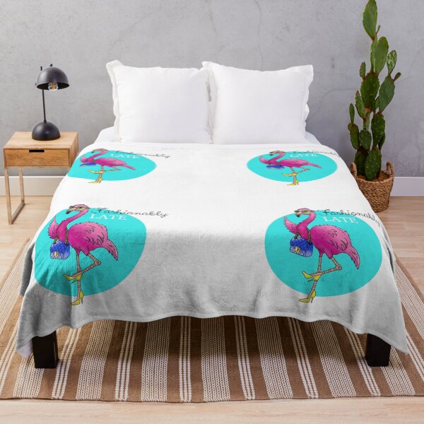 Item preview, Fashionably Late Pink Flamingo Illustration designed and sold by TinyPawDesigns.